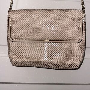 Vintage mesh cream and gold crossbody